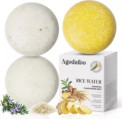 Rice Water Shampoo Bar And Conditioner Set Hair Growth Rice Water Ginger Shampo • $16.35