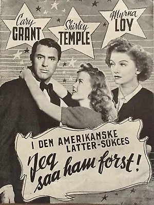 The Bachelor And The Bobby-Soxer Cary Grant Vintage 1947 Danish Movie Program • $19.99
