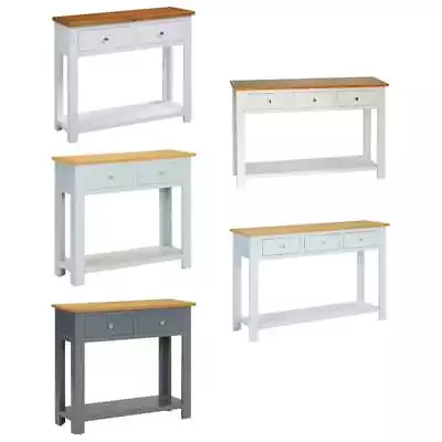 Solid Oak Wood Console Table Home Wooden Desk Multi Sizes Multi Colours VidaXL • £73.99