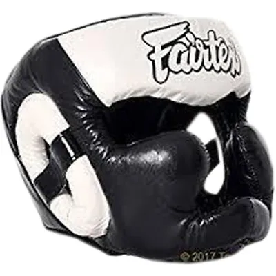 Fairtex Diagonal Vision Black/White Lace Up Head Guard • $158.99