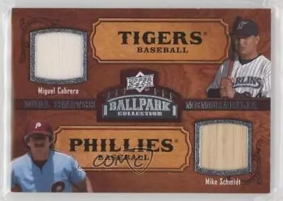 2008 Ballpark Collection Dual Swatch Memorabilia Miguel Cabrera Mike Schmidt HOF • $23.24