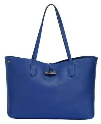 Longchamp Roseau Essential Large Leather Tote Bag Cobalt Blue Wrapped Bnwt $775 • $339.99