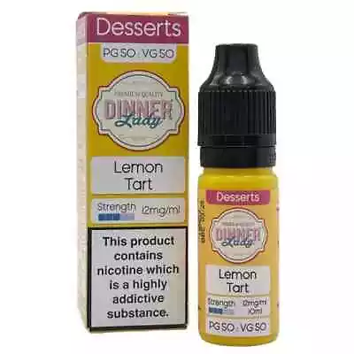 Dinner Lady® Lemon Tart E-Liquid 50/50 E-Cig Vape Juice 6mg / 12mg Bottle (10ml) • £3.95