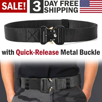 Military Tactical Belt Heavy Duty Security Guard Working Utility Nylon Waistband • $8.99