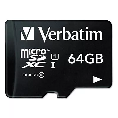Verbatim MicroSDXC Memory Card With SD Adapter Class 10 64GB 44084 • $13.57