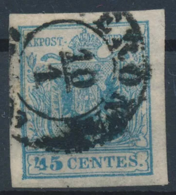 LOMBARDY-VENETIAN 1850 45C HP TYPE II.! Wz! P.F.: White Dot In The '4'! VERONA • £18.94