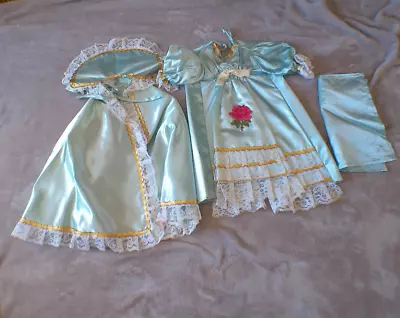 Vintage Infant Of Prague Jesus Vestments Mint Green  Flower Lace  Dress Cape • $24