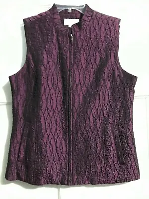 Erin London Quilted Zip-front Vest Metallic Purple (Size Small) **Has Pockets!** • $20