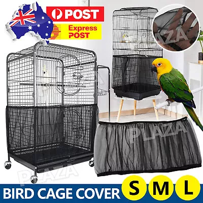 SML Nylon Pet Bird Cage Cover Shell Skirt Mesh Net Decoration Guard Seed Catcher • $9.45