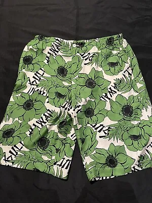 Gucci Hawaii Flying Poppies On Twill Long Silk Flower 50 Shorts 624399 Authentic • $398