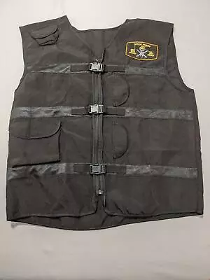 Military Forces Vest XXL Mens Black Cargo Pockets Sleeveless Casual 159 • $28.88