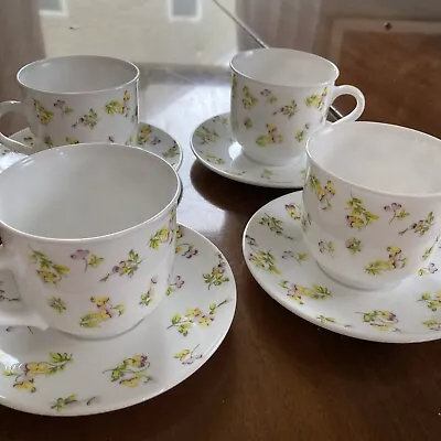 Martha Stewart Everyday Pansy Cups And Saucers Set Of 4 Spring!! • $4.99