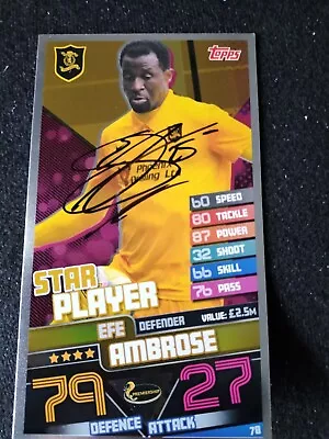 Topps SPL Mega Match Attax #78 2020-2021 Signed Efe Ambrose Livingston F C • £2.49