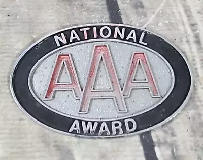 AAA Triple A American Automobile Association National Award Metal Emblem  4 1/2  • $30.49