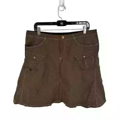 Mountain Hardwear Cargo Skirt Nylon Brown Size 12 Womens Outdoor Hiking • $14.95