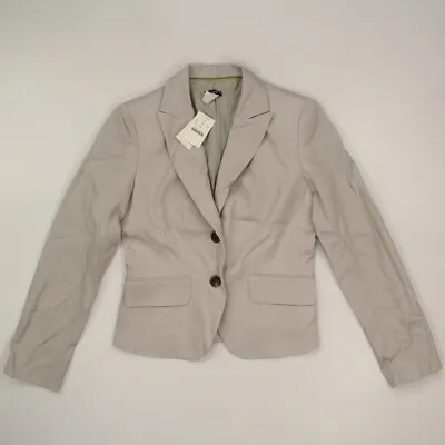 J Crew Women's 100% Wool Schoolboy Blazer Jacket Size 2 Gray 2 Button 79081 NWT • $34.46