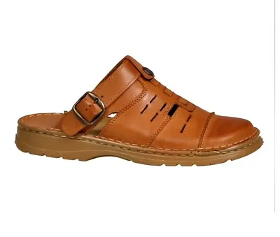 Lukpol Mens Natural Buffalo Leather Orthopedic Sandals Shoes Model 839 • £24.99