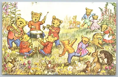 Teddy Bear Band Molly Brett Anthropomorphic Dressed Animals A/S Art Postcard H8 • $6.95