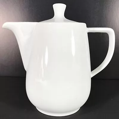 MELITTA Teapot Germany Vintage White Ceramic Porcelain Lidded Pierced Spout EUC • $32.99