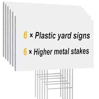 Blank Yard Signs With H Metal Stakes 17x 13 Inches DIY Custom Outdoor Sign Fo... • $25.44