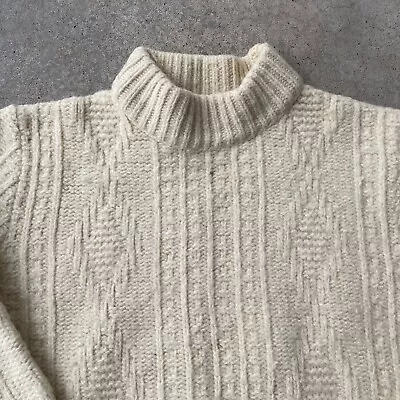 Vtg Jantzen 100% Virgin Wool Knit Sweater High Neck LG USA Made Prep Sportsman • $49.95