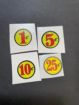 Gumball Machine Decal 1 Cent-5-10-25 Penny Nickel Dime Quarter Decal • $6.50