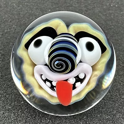 Contemporary Art Glass Marble Handmade 1.40  Multicolor Monster + Swirl Nose MIB • $99.99