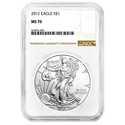 2012 $1 Silver Eagle NGC MS70 Brown Label • $46