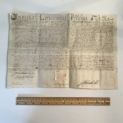 Anno 1666 Pope Alexander VII Papal Related Protonotary Document Manuscript Old • $299.95