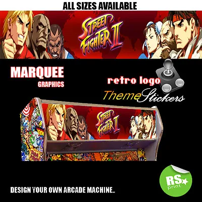 £11.04 • Buy Street Fighter 2 V5  Arcade Artwork Marquee Stickers Graphic / Laminated