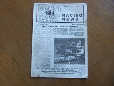 Pompano Harness Park HORSE RACING PROGRAM March 1986 • $5