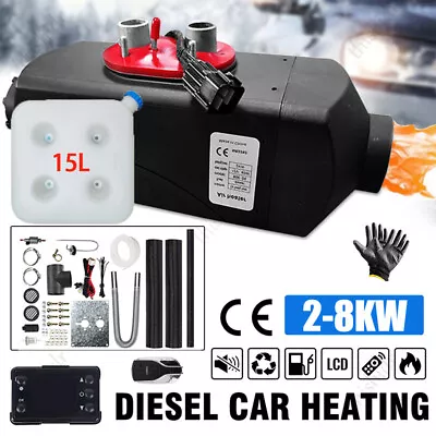 12V 2-8KW Diesel Air Heater Tank LCD Remote Control Thermostat Caravan Parking • $116.99