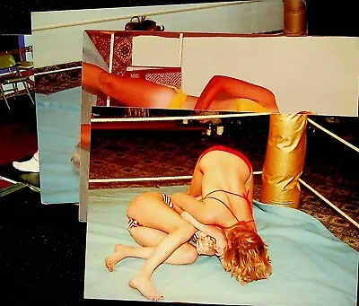 Women's Amateur Vintage Pro Wrestling Lot Of 5 Photographs • $9.99