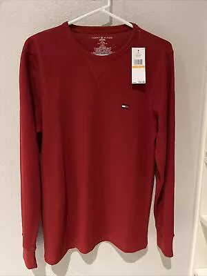TOMMY HILFIGER SLEEPWEAR Men's Beet Red Thermal Long Sleeve Shirt Small • $20