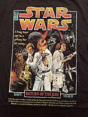 StarWars Retro Style Comic Book Cover Return Of The Jedi 1983 T Shirt Men Size L • $17.63