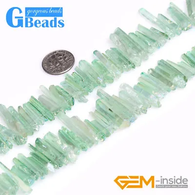 4x27mm Natural Quartz Dyed Color Stick Point Beads For Jewelry Making Strand 8  • $8.01