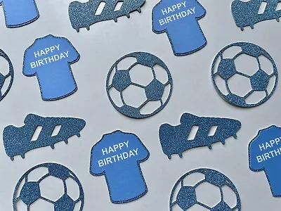 12x Happy Birthday Football Team Club Shirt Cupcake Toppers Man City Colours • £4.59