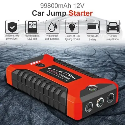 99800mAh 12V Car Jump Starter Pack Booster Charger Battery Power Bank Portable • $46.99