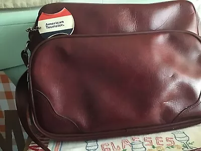 Vintage American Tourister Carry On Shoulder Bag Burgundy Iconic Tag • $48.50