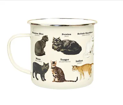 GIFT REPUBLIC Mug Cat Crazy Cat Lady Enamel Present Valentine Birthday • £10.95