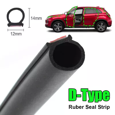 2M Universal D-Shape Car Door Seal Strip Moulding Trim Rubber Edge Weatherstrip • $6.57