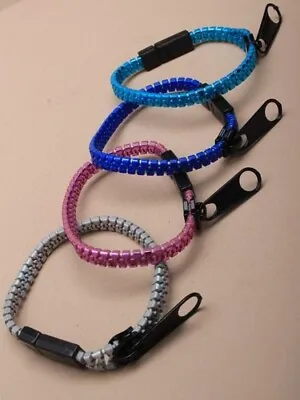 £3.99 • Buy Ladies Funky Zip Bracelet Bangle Colourful Metallic Stress Relief Girls Kids