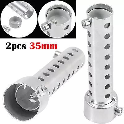 2X Universal 35mm Motorbike Exhaust Can Muffler Baffle DB Killer Silencer Sliver • $17.95