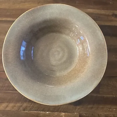 4 Ruff Hewn Pottery Swirl Stoneware 9 3/4  Rimmed Pasta Bowls BlueishGreen Brown • $44.85