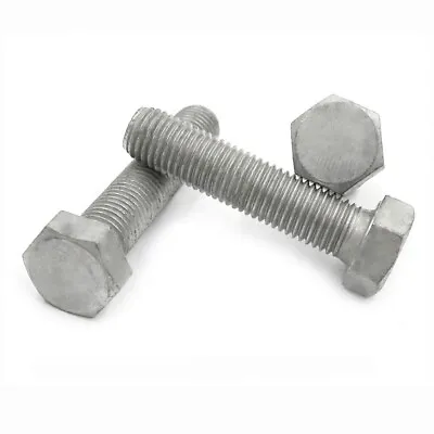 M12 / 12mm Galvanised High Tensile Fully Threaded Hex Set Screw Bolt Grade 8.8 • £8.34