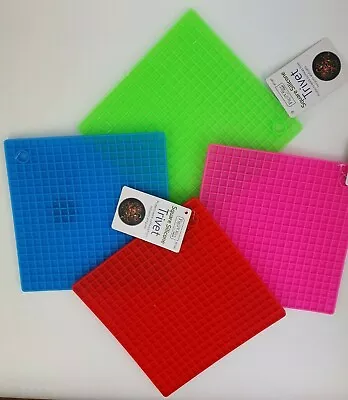 £3.29 • Buy Pan Pot Mats Silicone Heat Resistant Base Trivets Non Slip Kitchen Dining Table