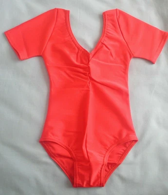 £0.99 • Buy Leotard Dance Ballet Age 3-5 Red Short Sleeve Ruched Front BNIB