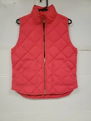 J. Crew Womens Quilted Puffer Vest Hot Pink Full Zip Pockets Sz M Pre-owned  • $12.99