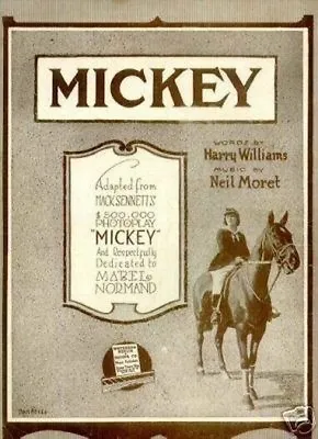 Mickey; Mabel Normand On Horse 1918 Antique Sheet Music • $9.51