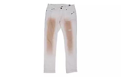 Men's A. Tiziano Creme  Tristan  Stretch Twill With Stains Jeans • $109.95